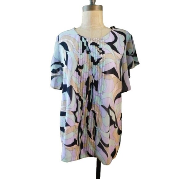 Calvin Klein Size S Small Pleated Front Classic Blouse Top NWT $69 - Picture 1 of 3